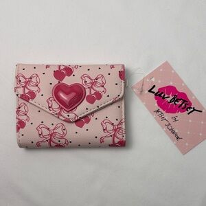 Betsey Johnson Lipsy Pink and Black Cherry heart Wallet